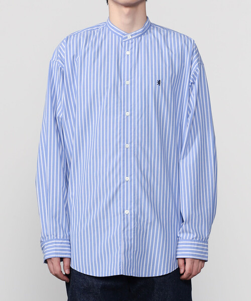 GYMPHLEX（ジムフレックス）の「Gymphlex | タイプライター バンドカラー長袖シャツ STRIPE MEN（シャツ/ブラウス・メンズ・ブルー系その他・L/M）」の6枚目の写真