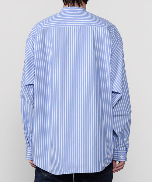 GYMPHLEX（ジムフレックス）の「Gymphlex | タイプライター バンドカラー長袖シャツ STRIPE MEN（シャツ/ブラウス・メンズ・ブルー系その他・L/M）」の4枚目の写真