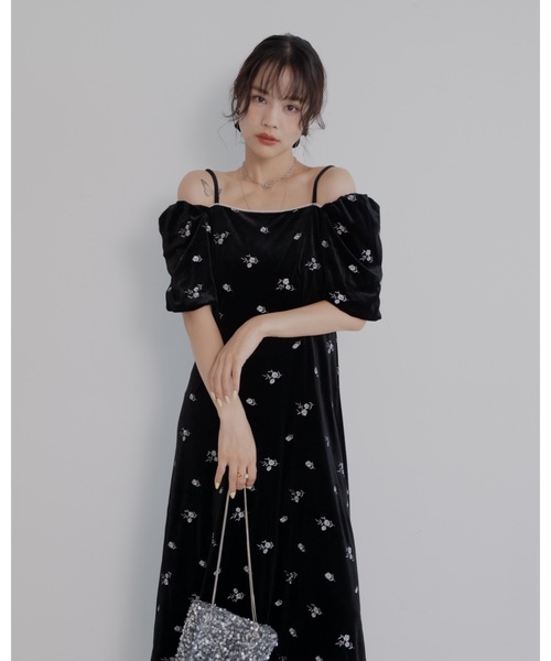 JUMELLE(ジュメロ)の「【結婚式/オケージョン】ベロアラインドレス(ワンピース・レディース・ブラック・MEDIUM/SMALL)」の9枚目の写真