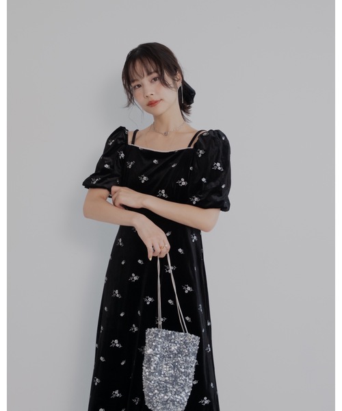 JUMELLE(ジュメロ)の「【結婚式/オケージョン】ベロアラインドレス(ワンピース・レディース・ブラック・MEDIUM/SMALL)」の10枚目の写真