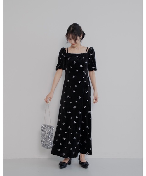 JUMELLE(ジュメロ)の「【結婚式/オケージョン】ベロアラインドレス(ワンピース・レディース・ブラック・MEDIUM/SMALL)」の12枚目の写真