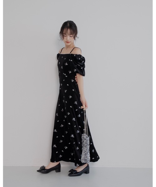 結婚式/オケージョン】ベロアラインドレス（ワンピース）｜jumelle