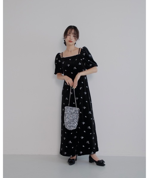JUMELLE(ジュメロ)の「【結婚式/オケージョン】ベロアラインドレス(ワンピース・レディース・ブラック・MEDIUM/SMALL)」の16枚目の写真