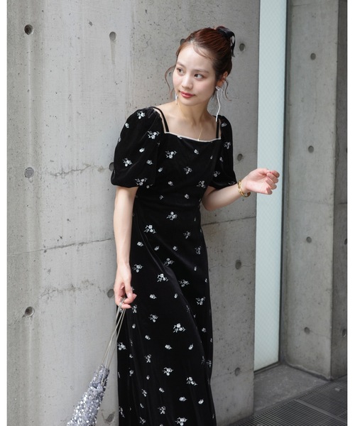 結婚式/オケージョン】ベロアラインドレス（ワンピース）｜jumelle