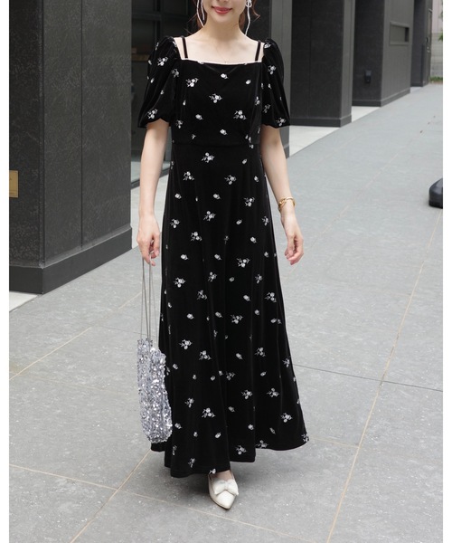 jumelle オケージョンドレス 結婚式/オケージョン】ベロアラインドレス（ワンピース）｜jumelle