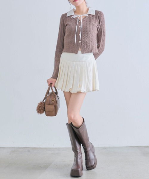 OLIVE des OLIVE(オリーブデオリーブ)の「バルーンスカート(スカート・レディース・ブラウン/オフホワイト/チェック・FREE)」の2枚目の写真