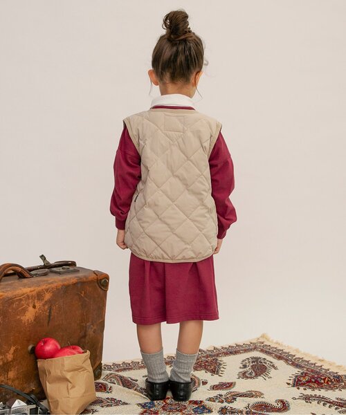 BREEZE（ブリーズ）の「【洗える】インナーキルトベスト_ジュニア対応（ダウンベスト・キッズ・ベージュ/ピンク/ブラック・160/110/100/130/90/120/140/150）」の13枚目の写真