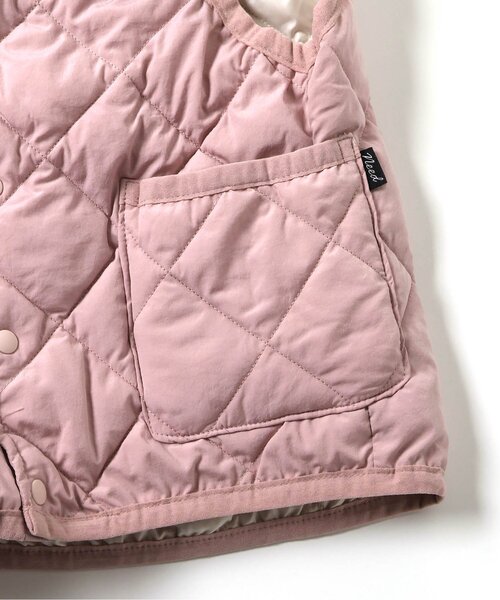 BREEZE（ブリーズ）の「【洗える】インナーキルトベスト_ジュニア対応（ダウンベスト・キッズ・ベージュ/ピンク/ブラック・160/110/100/130/90/120/140/150）」の4枚目の写真