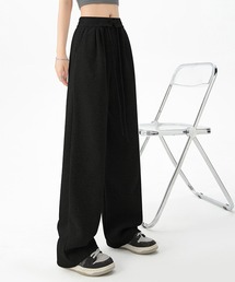 DAY CLOSET(デイ クローゼット)の【大きいサイズ有】韓国っぽ美脚。レースアップハイウエストイージースウェットパンツ レディース(スウェットパンツ)