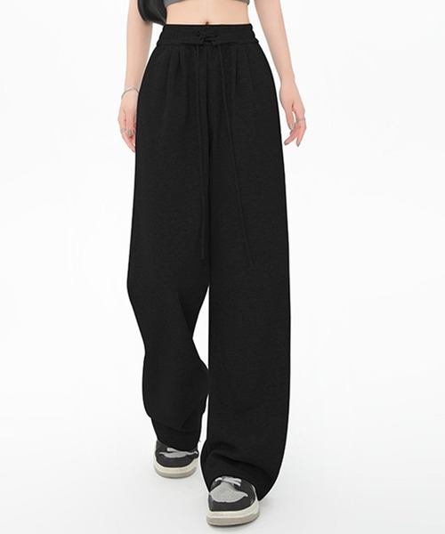 DAY CLOSET（デイ クローゼット）の「【大きいサイズ有】韓国っぽ美脚。レースアップハイウエストイージースウェットパンツ レディース（スウェットパンツ・レディース・アイボリー/ブラック/グレー/ピンク・M/S/XL/L）」の22枚目の写真