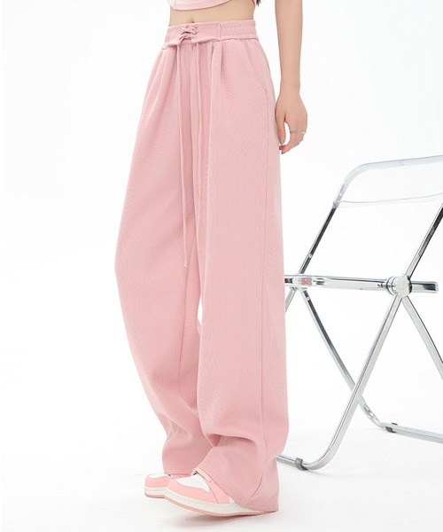 DAY CLOSET（デイ クローゼット）の「【大きいサイズ有】韓国っぽ美脚。レースアップハイウエストイージースウェットパンツ レディース（スウェットパンツ・レディース・アイボリー/ブラック/グレー/ピンク・M/S/XL/L）」の16枚目の写真