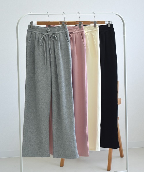 DAY CLOSET（デイ クローゼット）の「【大きいサイズ有】韓国っぽ美脚。レースアップハイウエストイージースウェットパンツ レディース（スウェットパンツ・レディース・アイボリー/ブラック/グレー/ピンク・M/S/XL/L）」の8枚目の写真