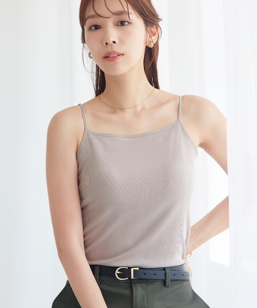 Ahr.(アール)の「【ノンワイヤーでもキレイシルエットキープ】カップ付きキャミソール ブラトップ/basic(キャミソール・レディース・モスグリーン/グレイッシュベージュ/ブラック・M-L/L-XL/S-M)」の11枚目の写真