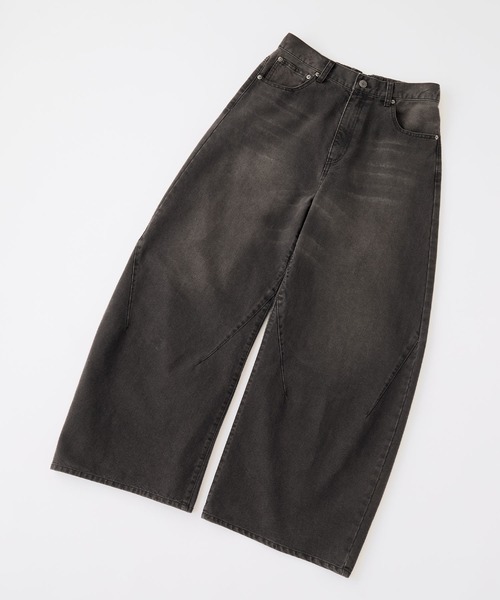Snap club(スナップクラブ)の「【Snap club】ヴィンテージ加工ワイドカーブデニムパンツ(デニムパンツ・レディース・スミクロ/インディゴブルー/ブラウン/ライトブルー・L/M/S)」の22枚目の写真