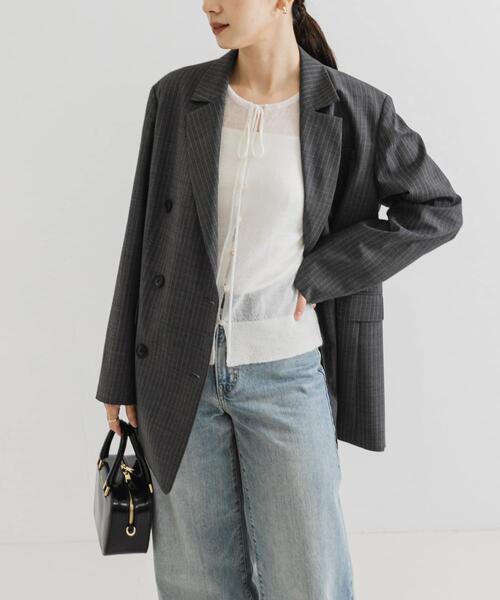 URBAN RESEARCH（アーバンリサーチ）の「ウールブレンドテーラードジャケット（その他アウター・レディース・グレー系その他/ブラック・36/38）」の3枚目の写真