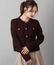 MK MICHEL KLEIN | ミニブークレーカーディガン/洗える(カーディガン/ボレロ)