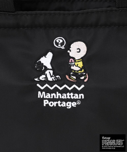 Manhattan Portage（マンハッタンポーテージ）の「MICRO PORTAGE TOTE FLIGHT NYLON BACKING PEANUTS 25（トートバッグ・レディース・ブラック・X-SMALL）」の4枚目の写真
