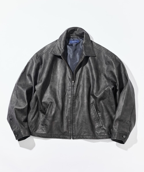 【新品】NAUTICA ノーティカ フェイデッド レザレッド ブルゾン Lサイズ NAUTICA ブルゾン アウター NAUTICA/ノーティカ フェード加工