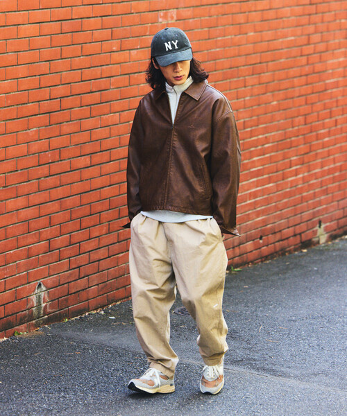 NAUTICA/ノーティカ フェード加工 レザレッド ショート丈 ジップ