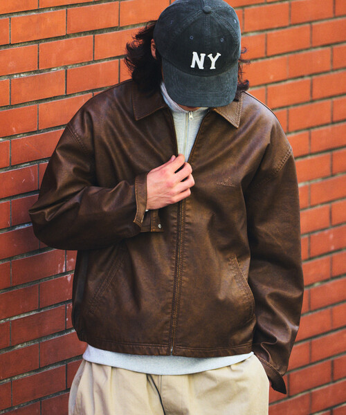 セール】NAUTICA/ノーティカ フェード加工 レザレッド ショート丈