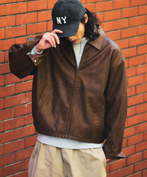 ダークブラウンレザー　短丈 セール】NAUTICA/ノーティカ フェード加工 レザレッド ショート丈