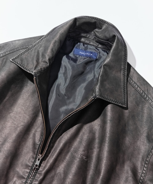 NAUTICA/ノーティカ フェード加工 レザレッド ショート丈 ジップ