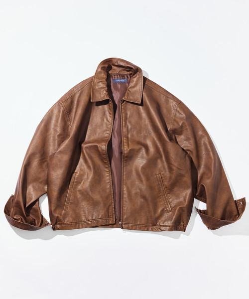 NAUTICA/ノーティカ フェード加工 レザレッド ショート丈 ジップ