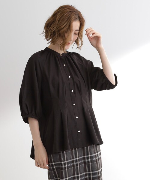 grove(グローブ)の「ウエストタックチュニックブラウス(シャツ/ブラウス・レディース・ブラック/ナチュラル/マスタード・01/02/03/04/05)」の14枚目の写真