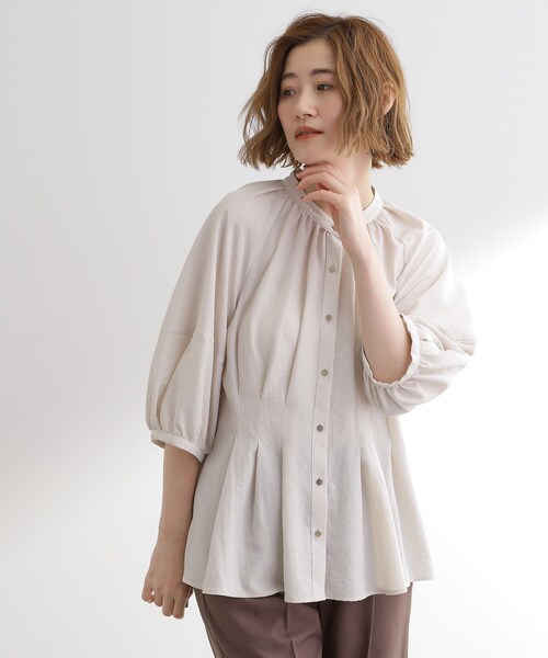 grove(グローブ)の「ウエストタックチュニックブラウス(シャツ/ブラウス・レディース・ブラック/ナチュラル/マスタード・01/02/03/04/05)」の15枚目の写真