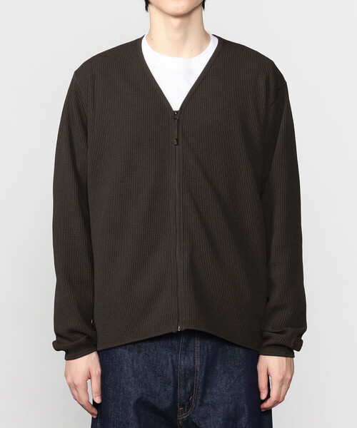 【新品】Goldwin Bshop別注 サーマル Vネックカーディガン 黒3 Goldwin |〈別注〉サーマル Vネックカーディガン MEN