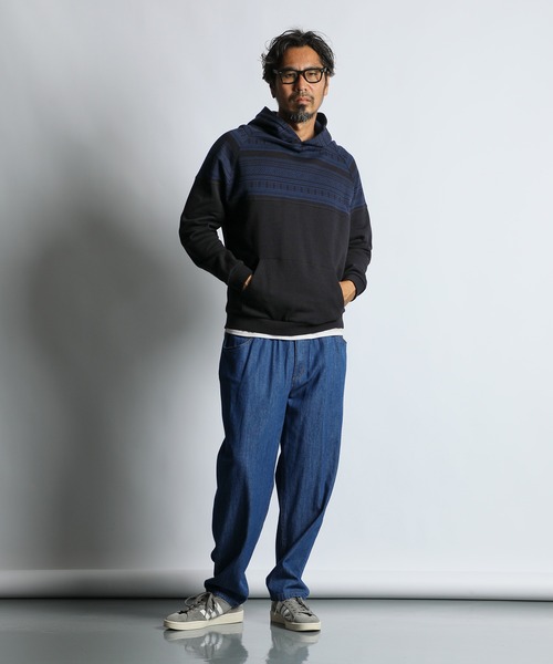 The DUFFER of ST.GEORGE（ザダファーオブセントジョージ）の「DUFFER ORIGINAL JACQUARD SWITCHING PARKA：オリジナル ジャガード 切替デザイン パーカー（パーカー・メンズ・ブラック/ネイビー・LARGE/MEDIUM/X-LARGE）」の10枚目の写真