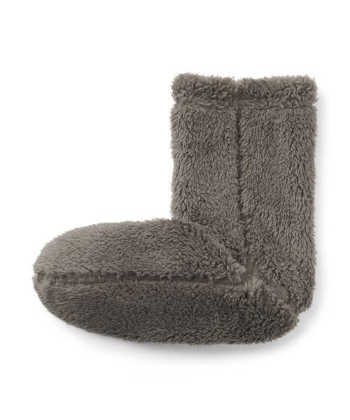 無印良品(ムジルシリョウヒン)の「婦人 足なり直角 再生ポリエステル ボアフリース ルームソックス(ソックス/靴下・レディース・ピンク/ブラウン系/ライトベージュ/ラベンダー/ブラウン/ライトグリーン・23-25cm)」の2枚目の写真