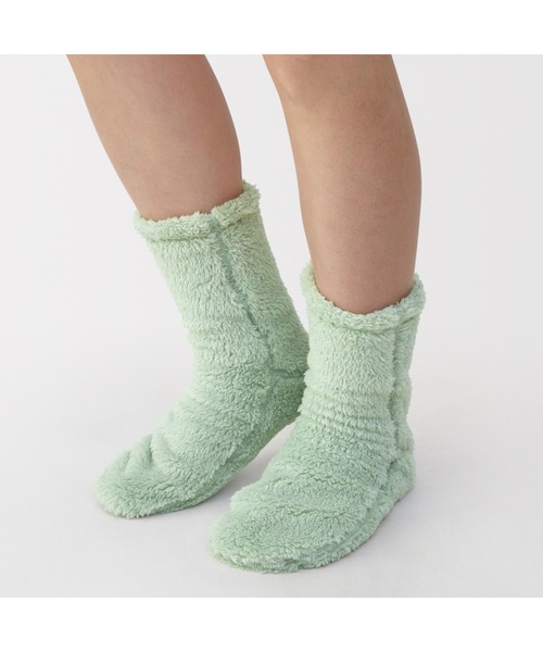 無印良品(ムジルシリョウヒン)の「婦人 足なり直角 再生ポリエステル ボアフリース ルームソックス(ソックス/靴下・レディース・ピンク/ブラウン系/ライトベージュ/ラベンダー/ブラウン/ライトグリーン・23-25cm)」の10枚目の写真