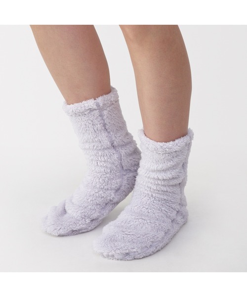 無印良品(ムジルシリョウヒン)の「婦人 足なり直角 再生ポリエステル ボアフリース ルームソックス(ソックス/靴下・レディース・ピンク/ブラウン系/ライトベージュ/ラベンダー/ブラウン/ライトグリーン・23-25cm)」の11枚目の写真