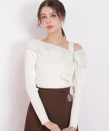 ◇アシメリボンニット