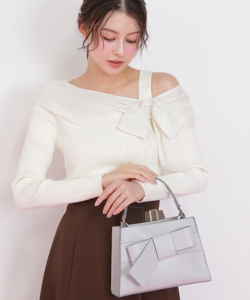 極美品】JILL BY JILLSTUART 2wayリボンドッキングニット シアーリボン