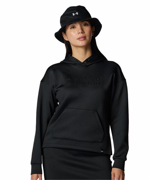 UNDER ARMOUR(アンダーアーマー)の「UAドライブ ワードマーク ロングスリーブ フーディー(ゴルフ/レディース)(スウェット・レディース・ブラック・XL/L/M)」の1枚目の写真