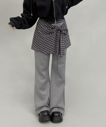 FOLLOWIN | 2way/チェックスカートレイヤーフレアパンツ(その他パンツ)