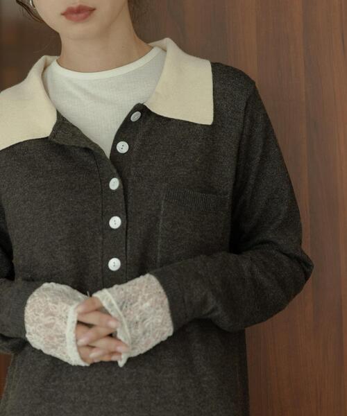 URBAN RESEARCH Sonny Label（アーバンリサーチサニーレーベル）の「『WEB限定』ニットポロワンピース（ワンピース・レディース・ブラック/チャコールグレー/ブラウン・FREE）」の13枚目の写真