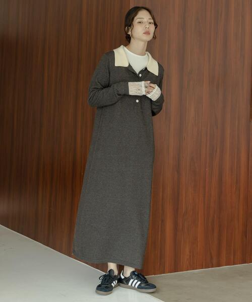 URBAN RESEARCH Sonny Label（アーバンリサーチサニーレーベル）の「『WEB限定』ニットポロワンピース（ワンピース・レディース・ブラック/チャコールグレー/ブラウン・FREE）」の17枚目の写真