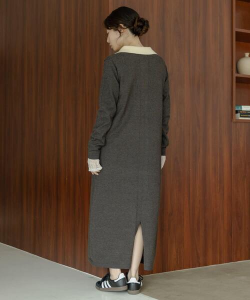 URBAN RESEARCH Sonny Label（アーバンリサーチサニーレーベル）の「『WEB限定』ニットポロワンピース（ワンピース・レディース・ブラック/チャコールグレー/ブラウン・FREE）」の19枚目の写真