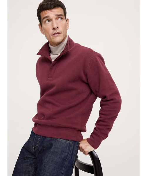 Banana Republic（バナナリパブリック）の「ダブルニット モックネック スウェットシャツ（ニット/セーター・メンズ・ブラウン/ワイン・XL/M/S/L）」の2枚目の写真