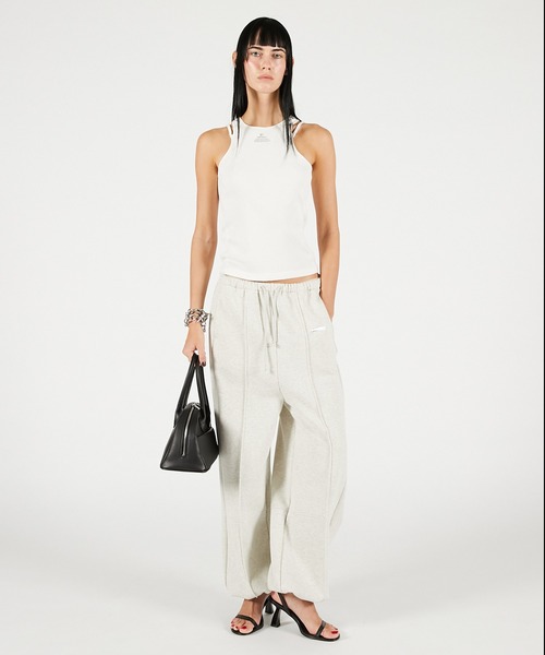 PRANK PROJECT（プランクプロジェクト）の「【Pre-Order】裏起毛スウェットワイドパンツ / Sweat Wide Pants（スウェットパンツ・レディース・ライトグレー/ブラック・38/36）」の4枚目の写真