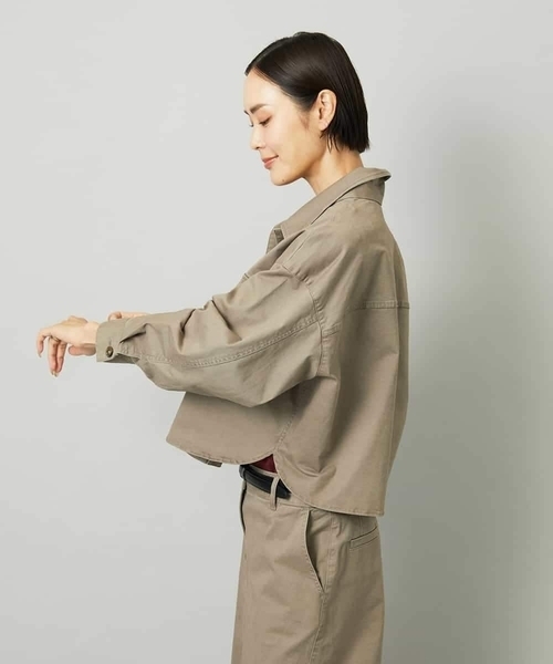 MICHEL KLEIN（ミッシェル・クラン）の「[セットアップ対応]チノダブルポケットブルゾン（デニムジャケット・レディース・カーキ・38）」の22枚目の写真