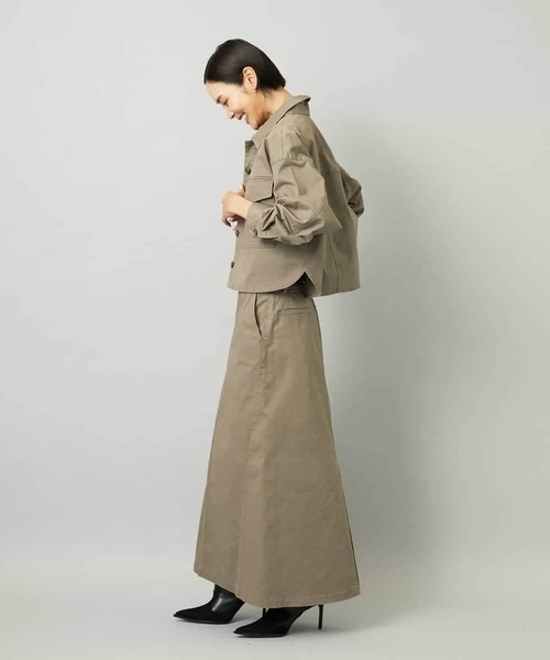 MICHEL KLEIN（ミッシェル・クラン）の「[セットアップ対応]チノダブルポケットブルゾン（デニムジャケット・レディース・カーキ・38）」の18枚目の写真
