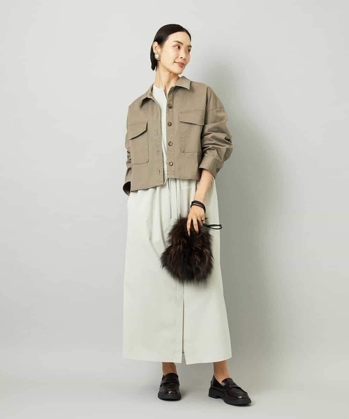 MICHEL KLEIN（ミッシェル・クラン）の「[セットアップ対応]チノダブルポケットブルゾン（デニムジャケット・レディース・カーキ・38）」の12枚目の写真