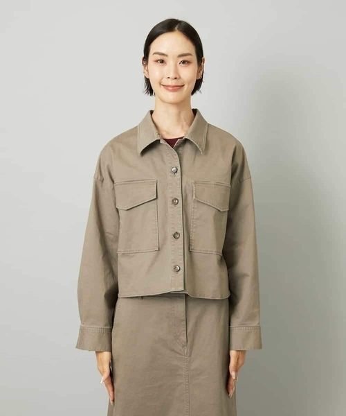 MICHEL KLEIN（ミッシェル・クラン）の「[セットアップ対応]チノダブルポケットブルゾン（デニムジャケット・レディース・カーキ・38）」の11枚目の写真