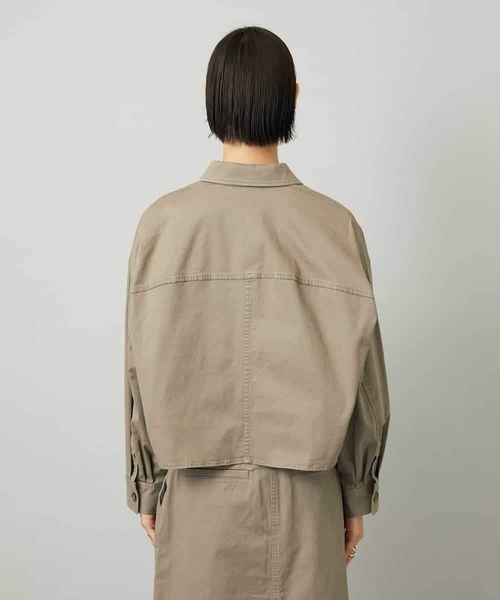 MICHEL KLEIN（ミッシェル・クラン）の「[セットアップ対応]チノダブルポケットブルゾン（デニムジャケット・レディース・カーキ・38）」の9枚目の写真