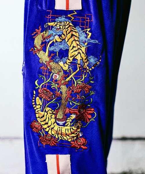 チュウカタベタイ_トラックパンツ Tiger track pants/green | チュウカタベタイ