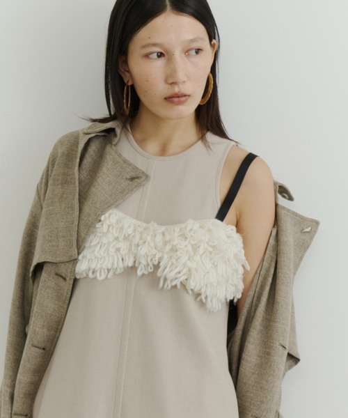 room153（ルームイチゴサン）の「フリンジニットビスチェ（その他トップス・レディース・ブラック/ホワイト/ベージュ・FREE）」の2枚目の写真